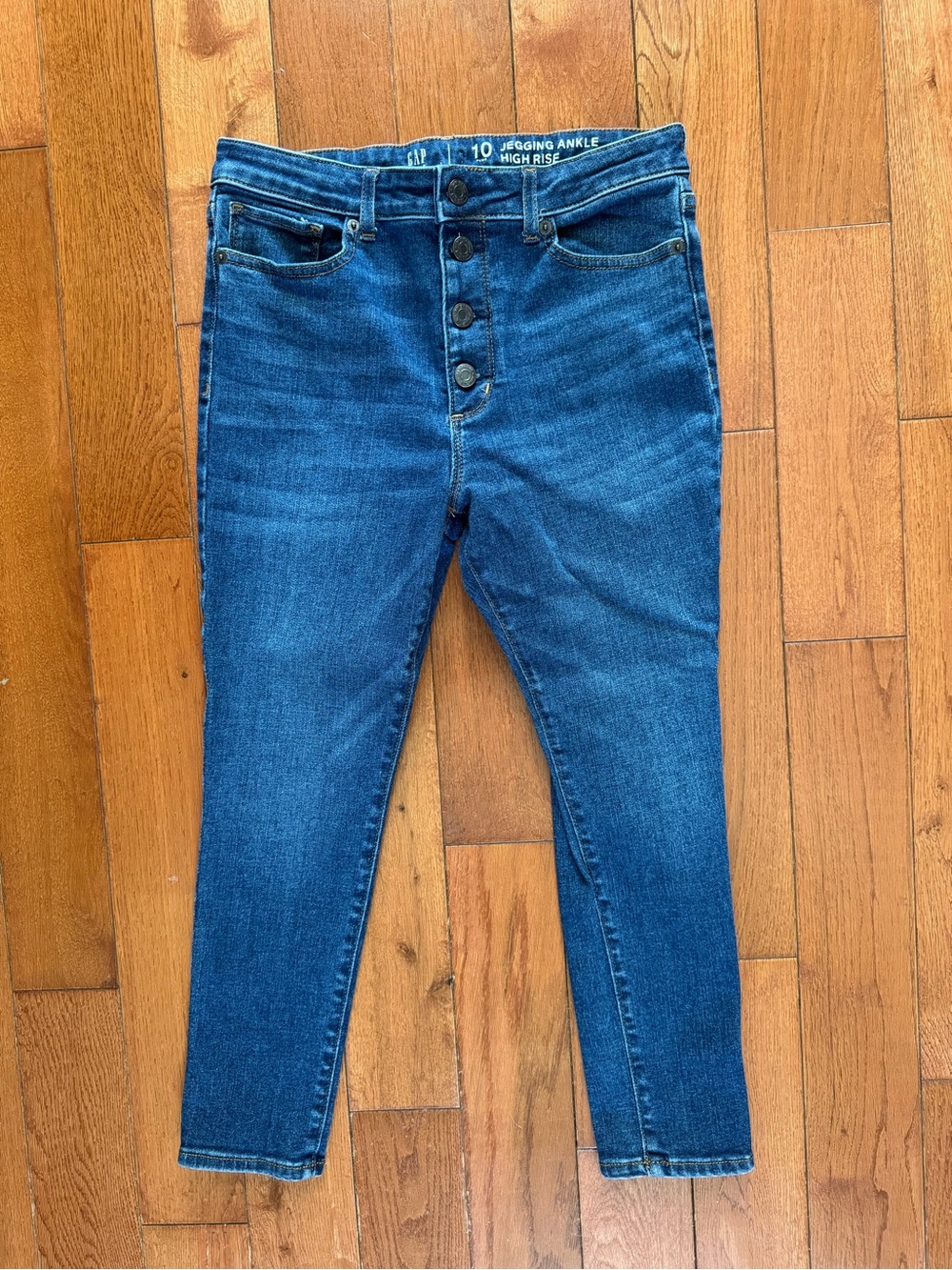 GAP High-Rise Button-Front Dark Blue Jeggings Size 10 Plus